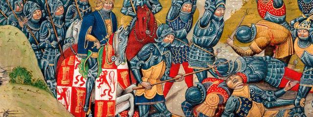 Batalha de Aljubarrota (detalhe), 14 de agosto de 1385, perto de Aljubarrota &copy; / Internet, ilustração