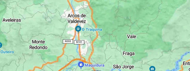 Mapa de Arcos de Valdevez, distrito de Viana do Castelo, Alto Minho &copy; TomTom, ilustração