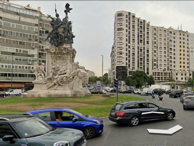Avenida dos Estados Unidos da América em Alvalade, Freguesia de Alvalade, Lisboa &copy;  Google Earth Pro