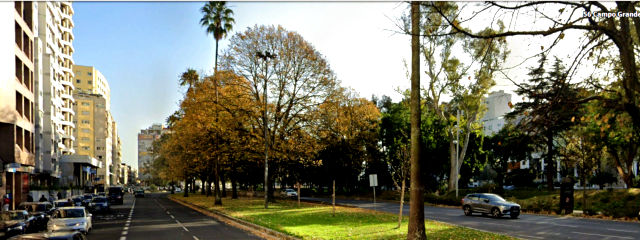 Campo Grande, rua residencial com jardim, Freguesia de Alvadade, Lisboa &copy; / Google Earth Pro