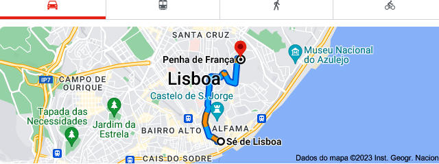 Da Sé de Lisboa para a freguesia da Penha de França, Freguesia de Penha de França, Lisboa &copy; Google