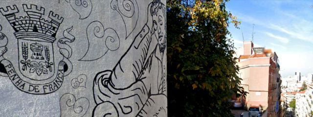 Calçada Poço dos Mouros, Freguesia de Penha de França, Lisboa &copy; Google Earth Pro