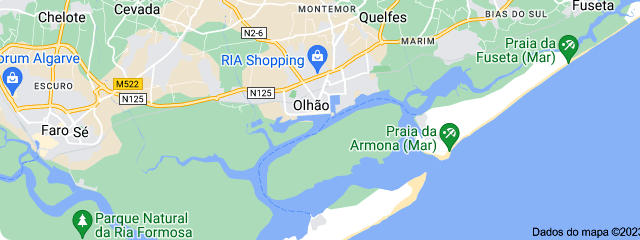 Mapas de Olhão, Olhão, Distrito de Faro, Algarve &copy; Google