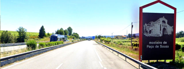 Autoestrada Transmontana em Penafiel, no Sousa, Distrito do Porto, Douro Litoral (Região Norte) &copy; Google Earth Pro
