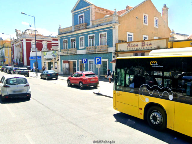 Vista do Centro de Setúbal, Distrito e Município de Setúbal &copy; Google Earth Pro