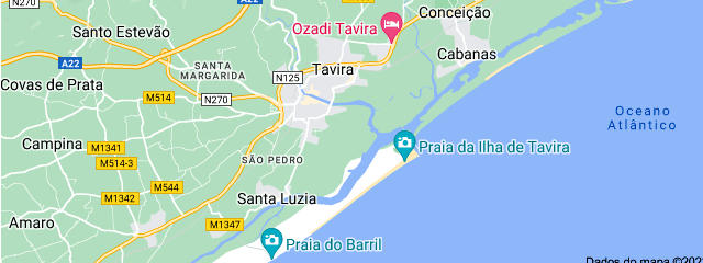 Mapas de Tavira, Tavira, Distrito de Faro (Algarve) &copy; Google